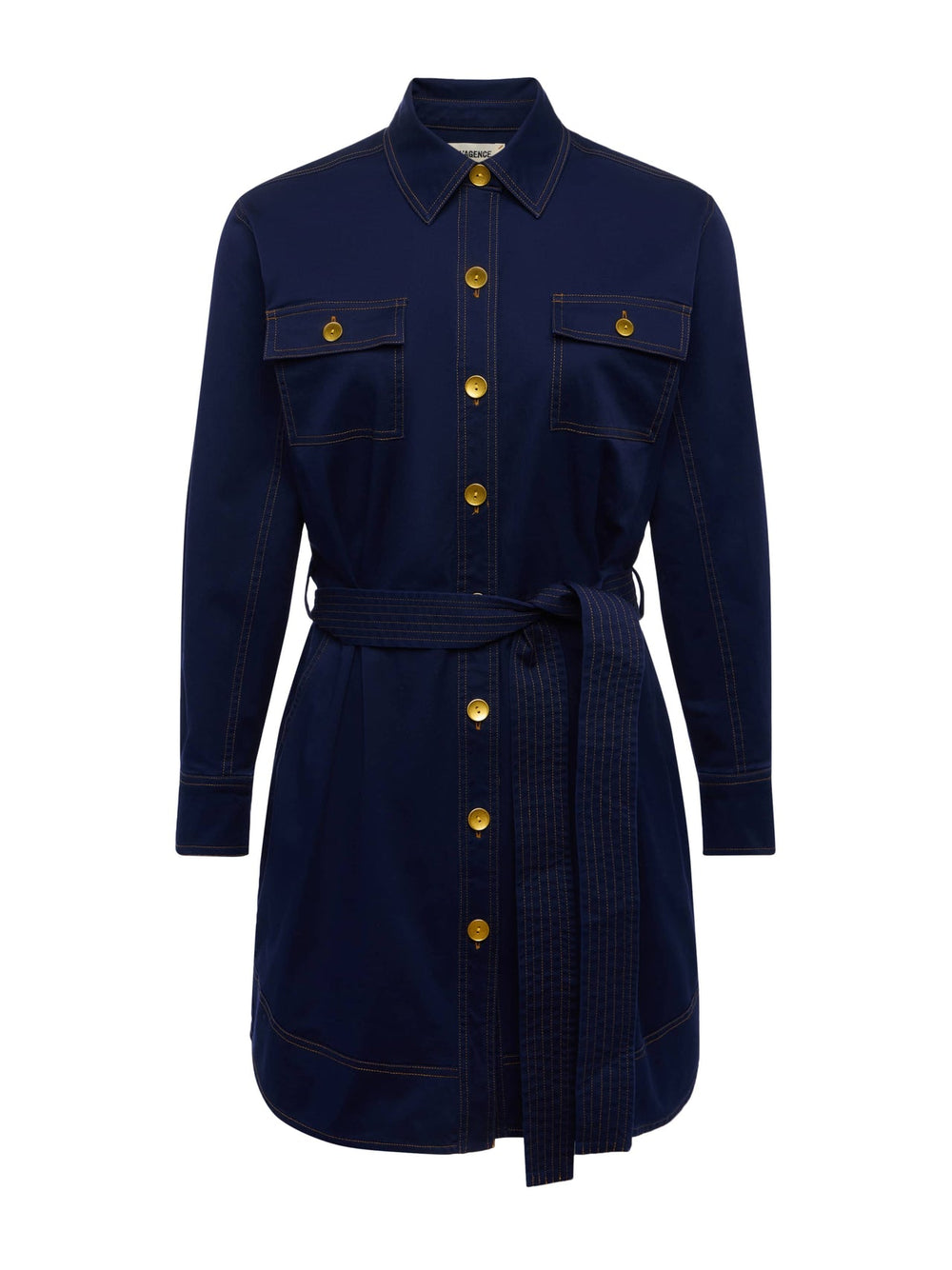 Velma Shirt Dress in Navy | L'AGENCE sale