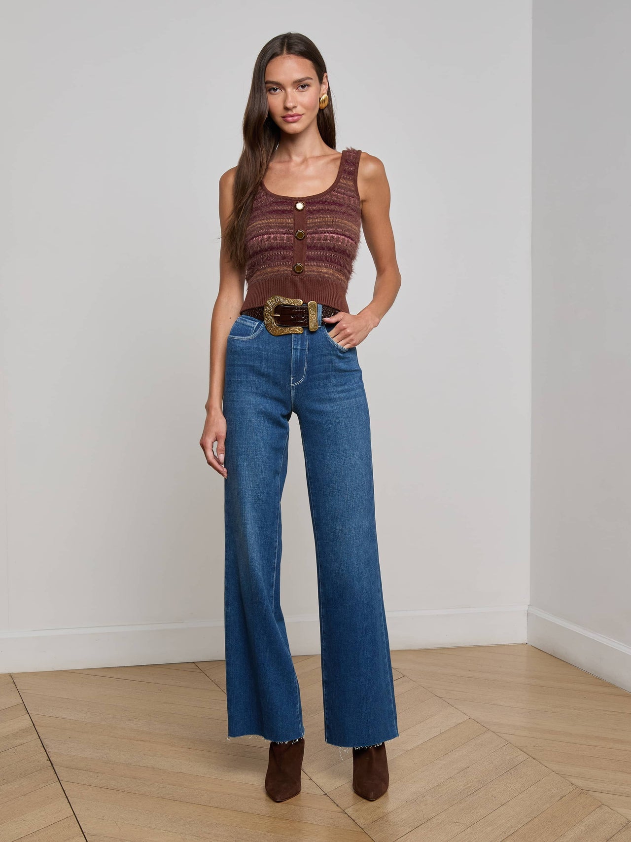 Galene Tank in Natural/Mauve Multi | L'AGENCE Women