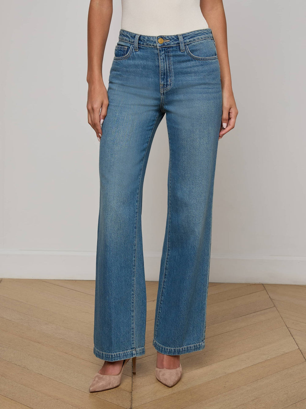 Scottie Wide-Leg Jean in Fargo | L'AGENCE for sale