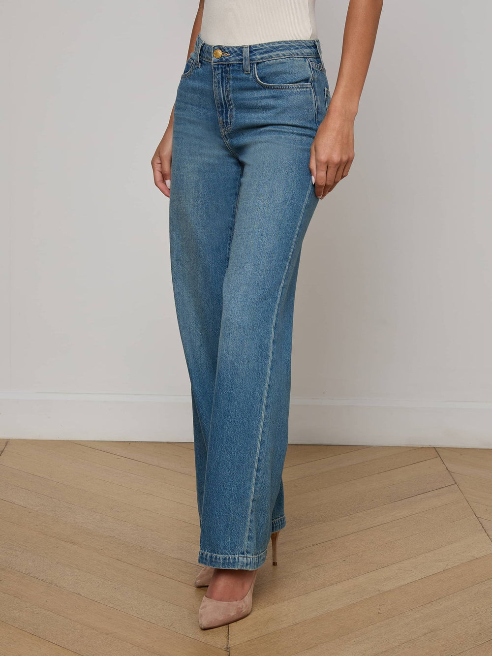 Scottie Wide-Leg Jean in Fargo | L'AGENCE for sale