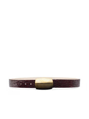 Milou Belt in Burgundy Croc Embossed | L'AGENCE for sale