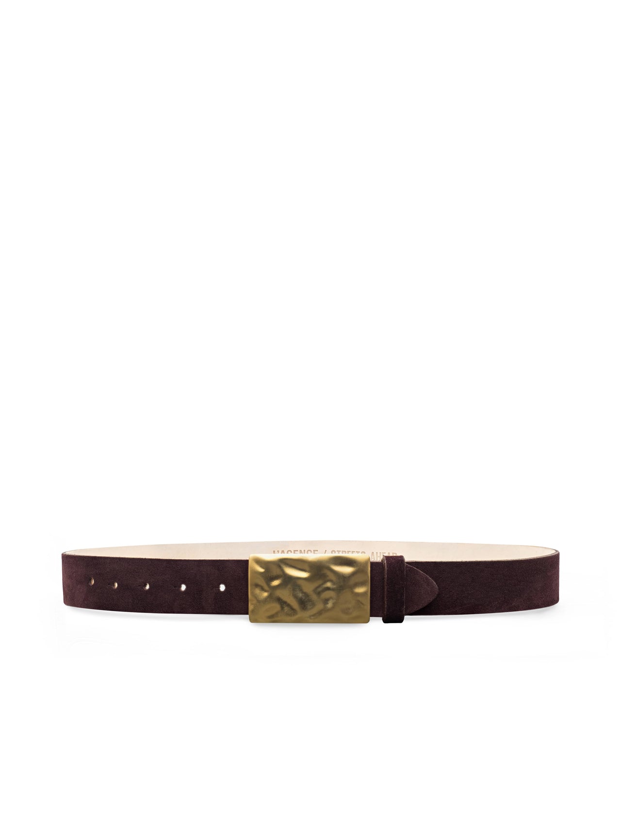 Chara Suede Belt in Burgundy | L'AGENCE sale