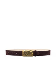 Chara Suede Belt in Burgundy | L'AGENCE sale