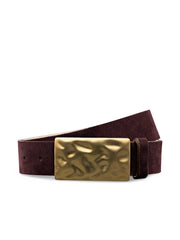 Chara Suede Belt in Burgundy | L'AGENCE sale