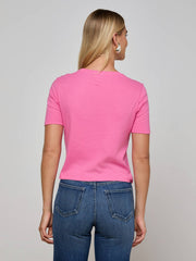 Stormy Cotton Tee in Pinktober | L'AGENCE discount
