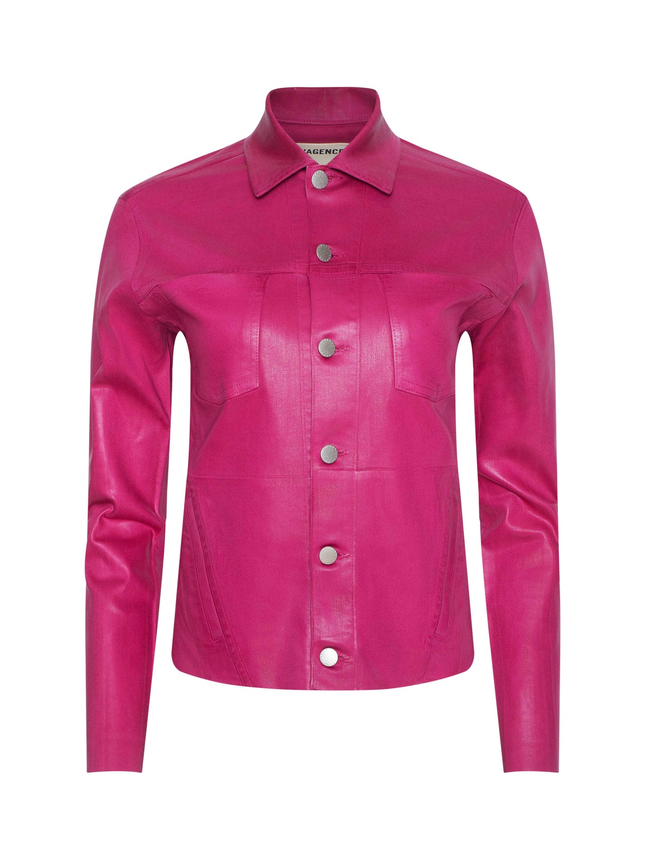 Janelle Coated Jean Jacket in Pink Coated | L'AGENCE for sale