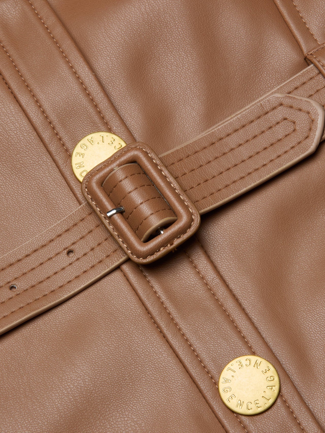 Ronin Vegan Leather Dress in Soft Cognac | L'AGENCE Women