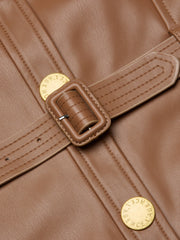 Ronin Vegan Leather Dress in Soft Cognac | L'AGENCE Women