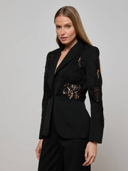 Clementine Lace Blazer in Black | L'AGENCE Women