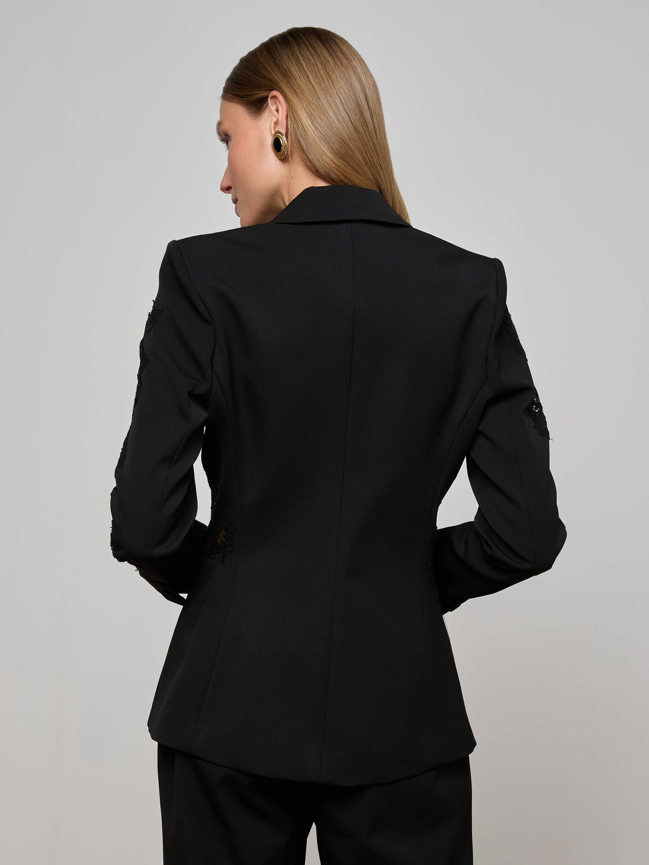 Clementine Lace Blazer in Black | L'AGENCE Women