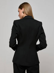 Clementine Lace Blazer in Black | L'AGENCE Women