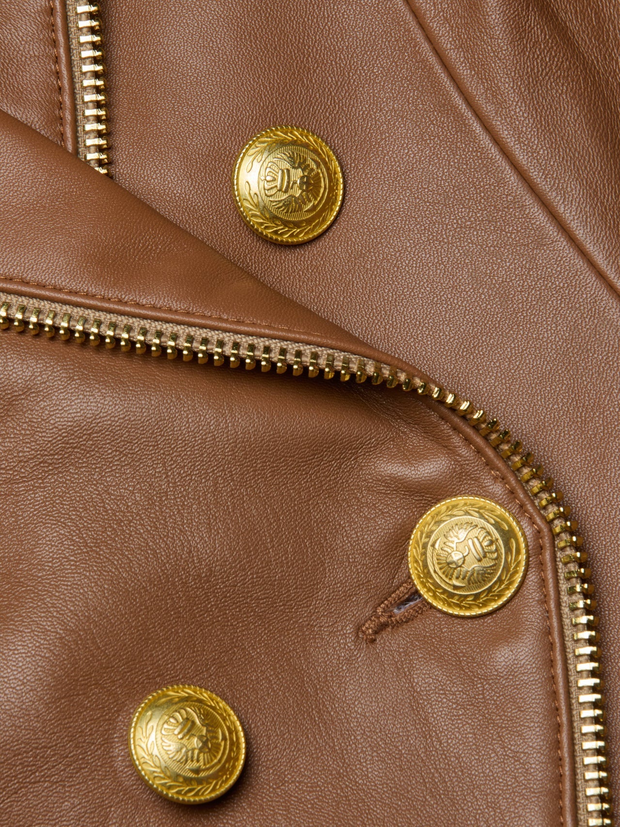 Ottilie Leather Blazer in Soft Cognac | L'AGENCE Women