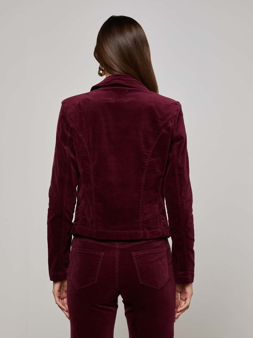 Wayne Velvet Blazer in Dark Port | L'AGENCE sale