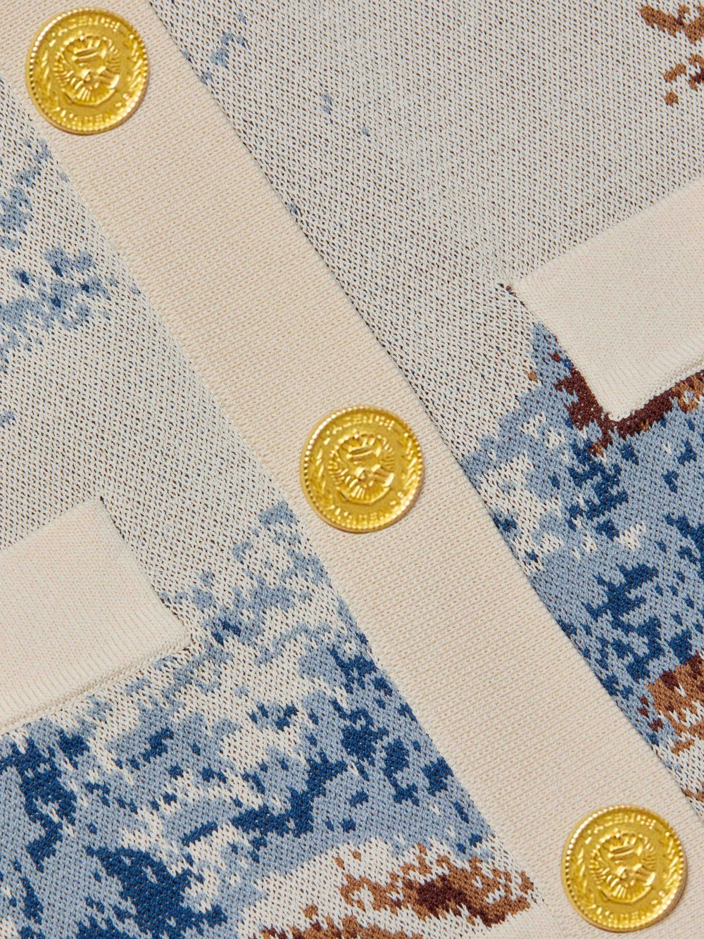 Osiris Jacquard Cardigan in Tan Multi Western Toile | L'AGENCE for sale