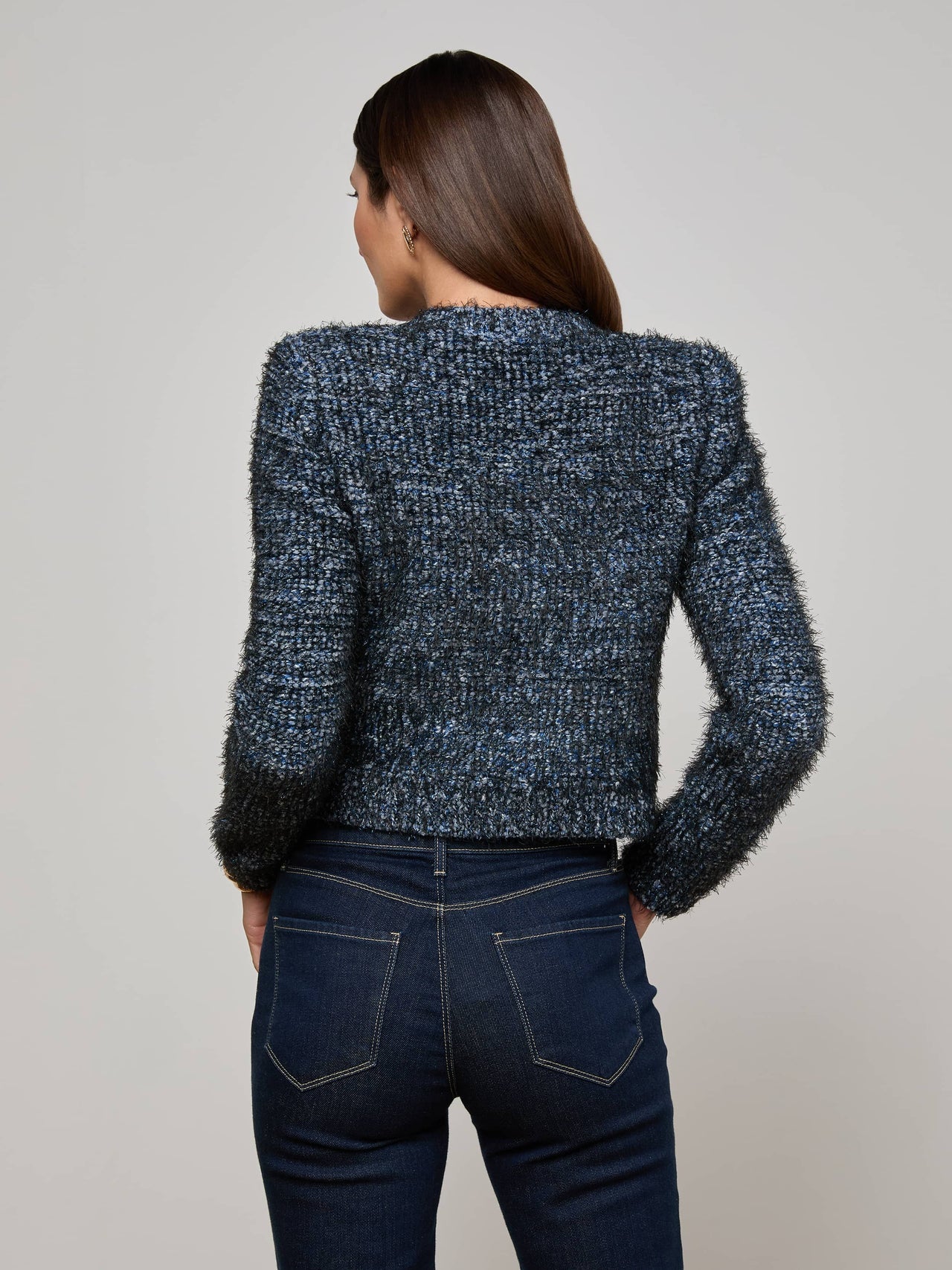 Una Knit Cardigan in Stone Blue Multi | L'AGENCE for sale