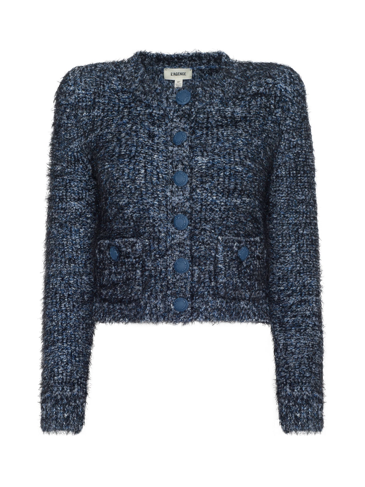 Una Knit Cardigan in Stone Blue Multi | L'AGENCE for sale