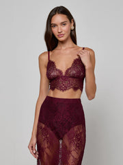 Aislin Lace Bralette in Dark Port | L'AGENCE Women