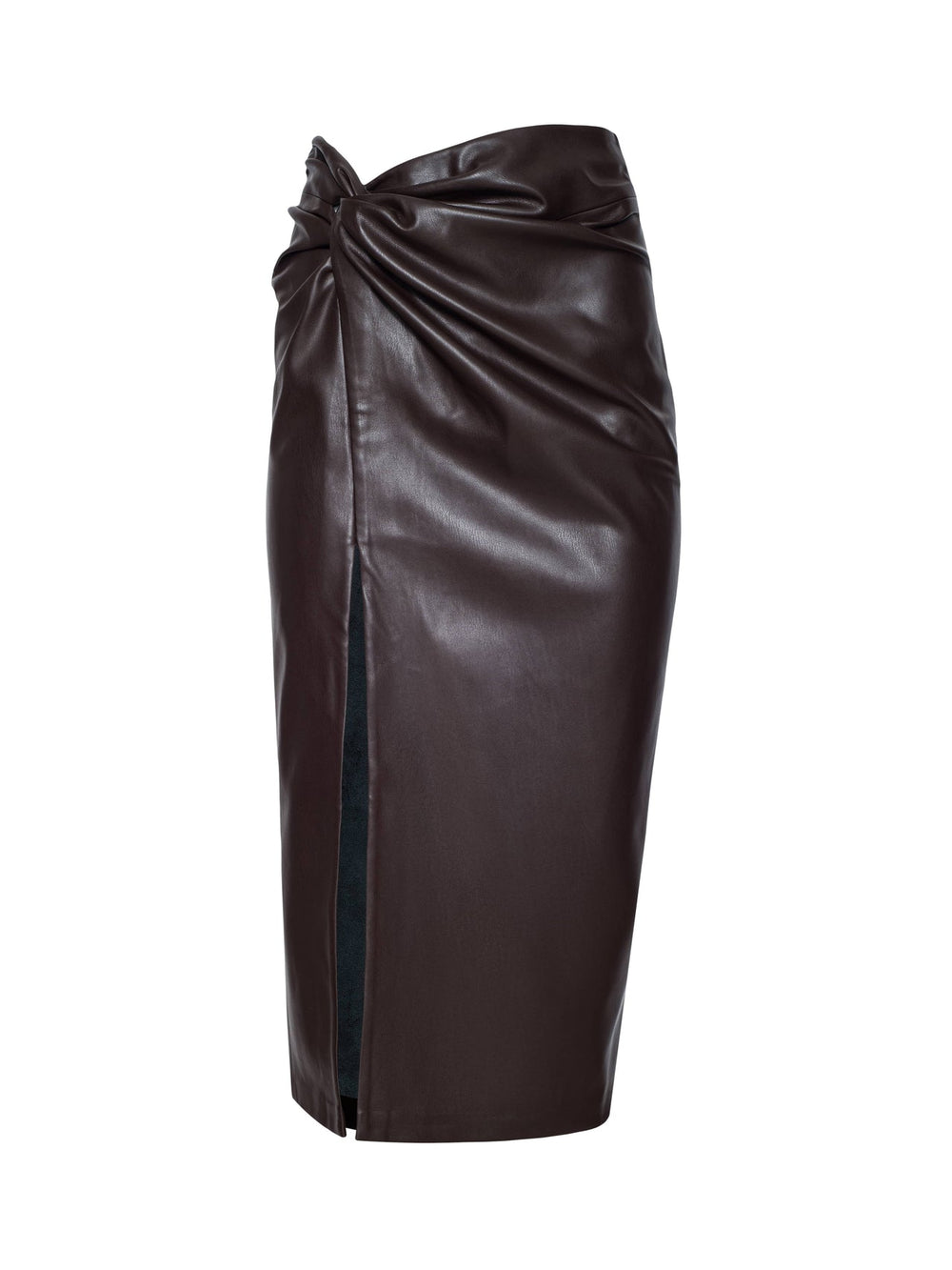 Lilou Vegan Leather Skirt in Coffee Bean | L'AGENCE for sale