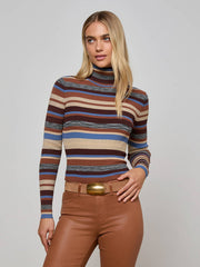 Olene Turtleneck in Stone Blue/Brown Multi | L'AGENCE Women