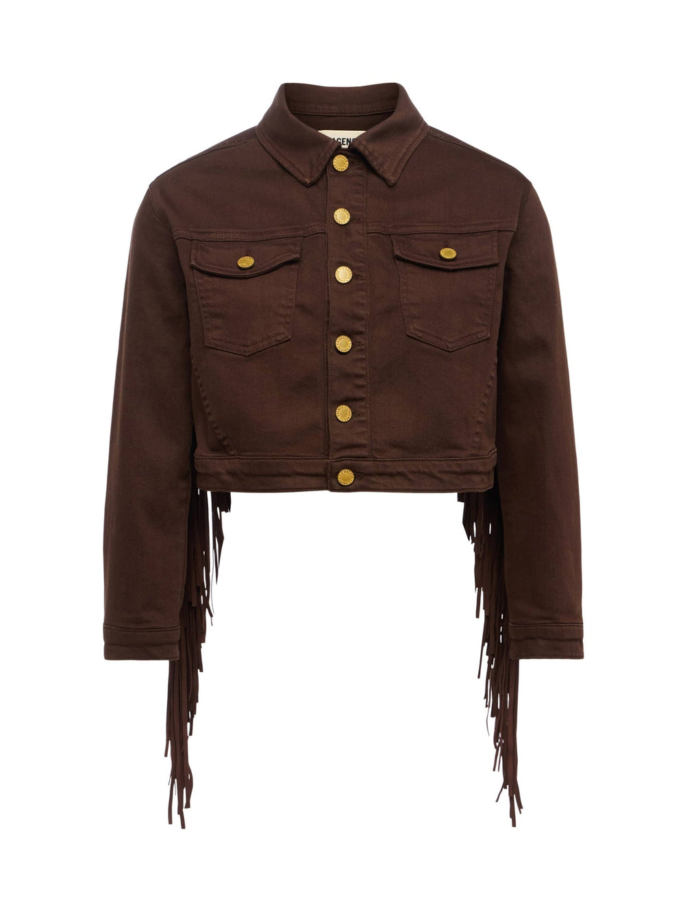 Koda Fringe Jean Jacket in Brown | L'AGENCE discount