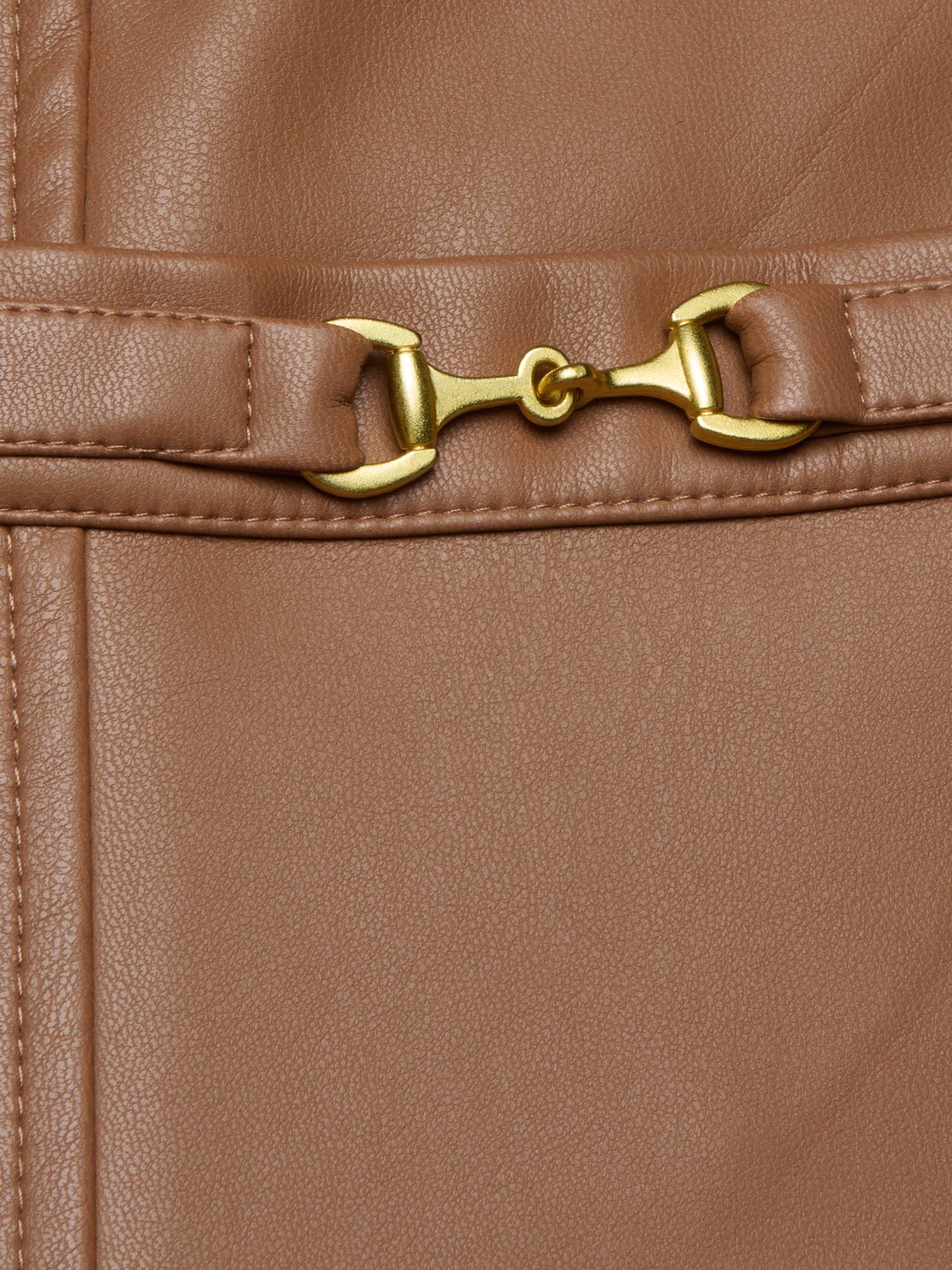 Yvette Vegan Leather Mini Skirt in Soft Cognac | L'AGENCE discount