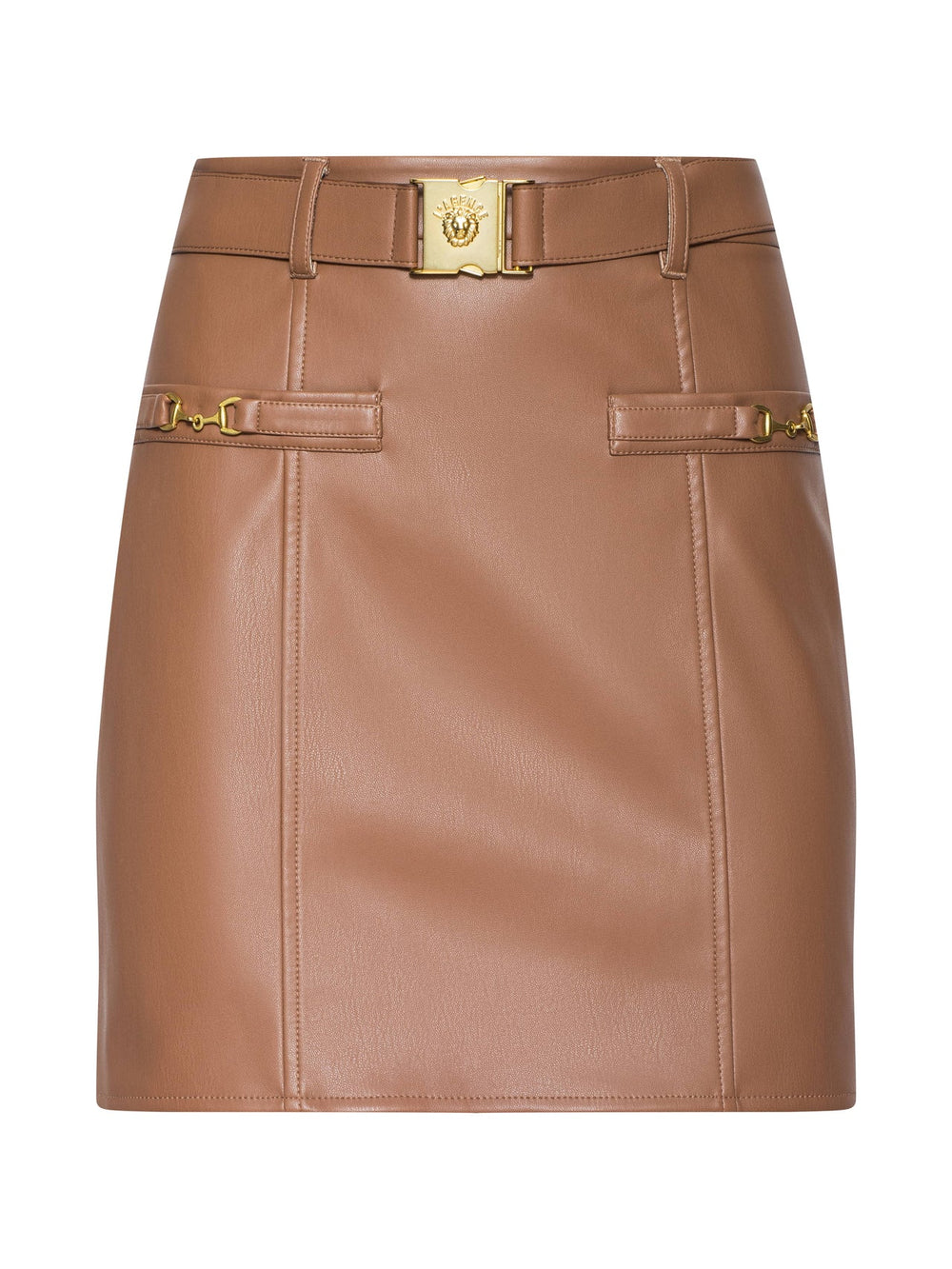 Yvette Vegan Leather Mini Skirt in Soft Cognac | L'AGENCE discount
