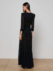 Seraphina Tiered Maxi Dress in Black | L'AGENCE US
