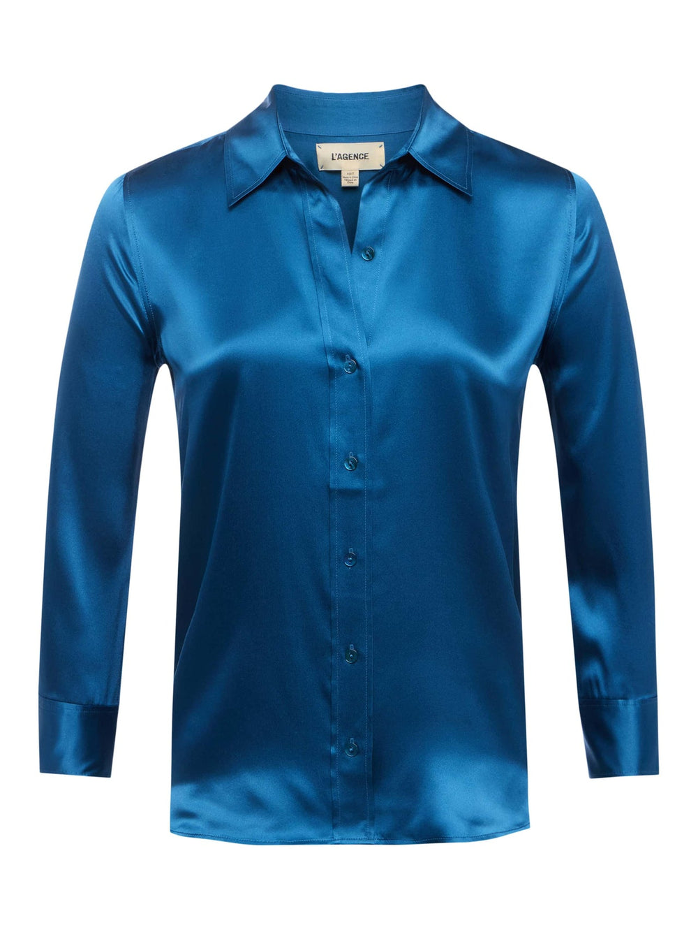 Dani Silk Blouse in Stone Blue | L'AGENCE sale