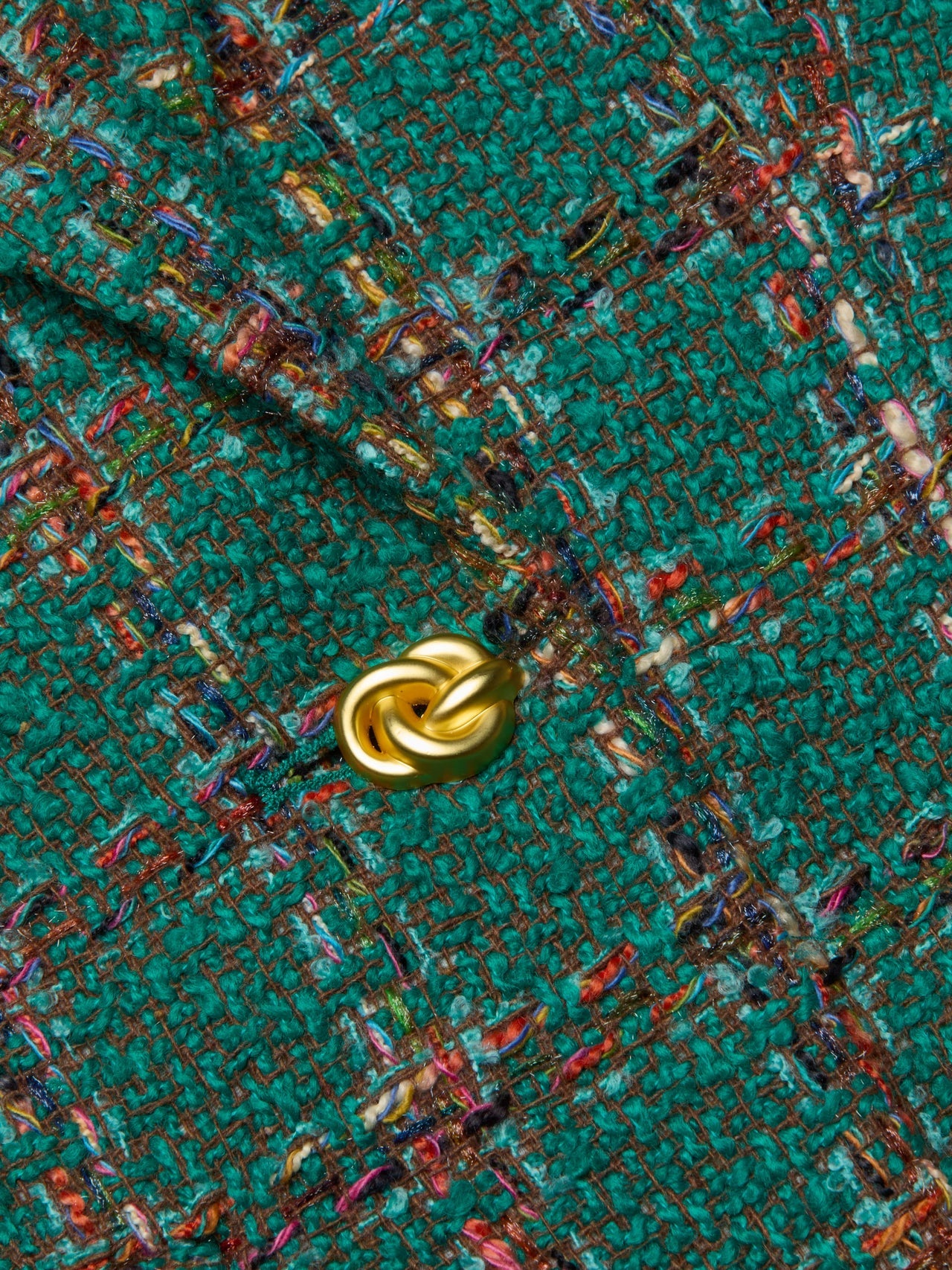 Gweny Tweed Blazer in Green Windowpane Tweed | L'AGENCE online