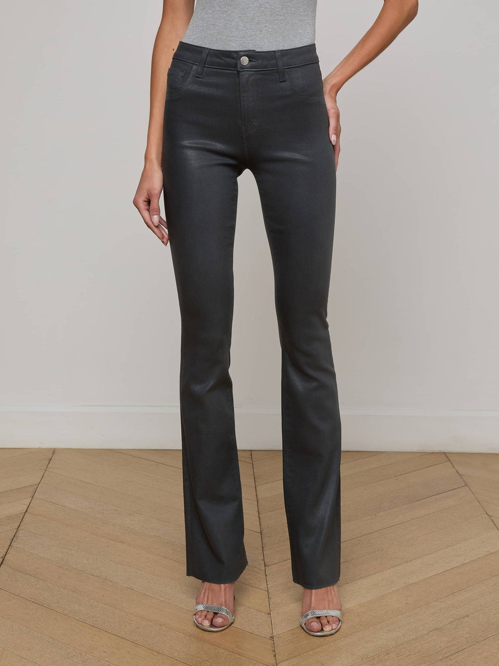 Ruth Coated Straight-Leg Jean in Dark Slate Grey Coated | L'AGENCE near me