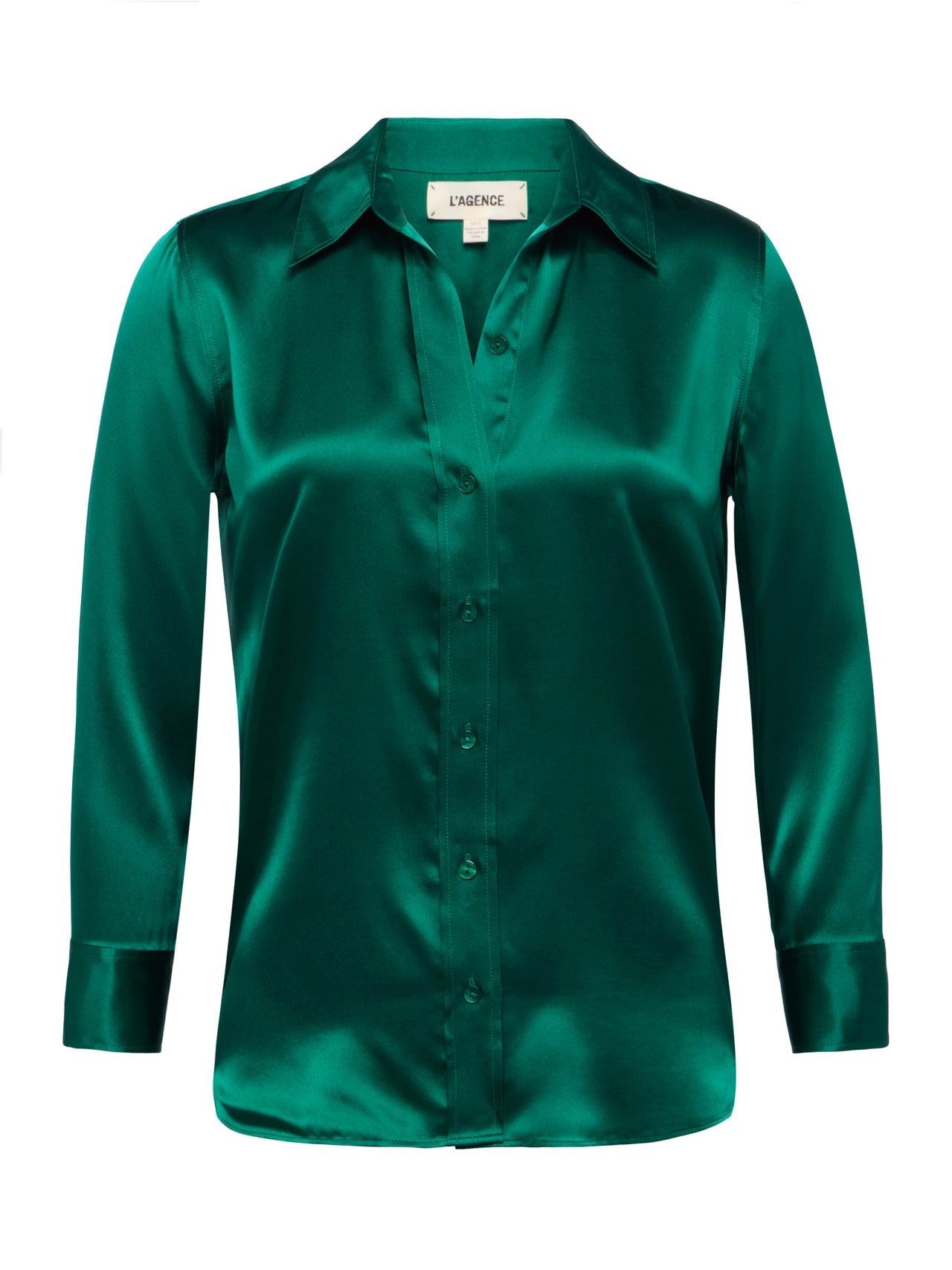 Dani Silk Blouse in Bottle Green | L'AGENCE Women