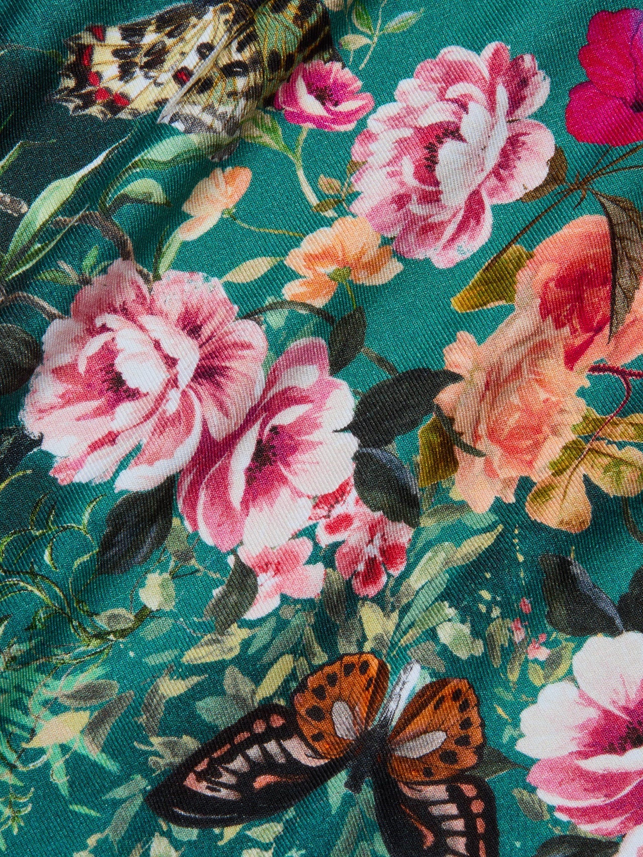 Ressi Fitted Tee in Bottle Green Multi Charonda Butterfly | L'AGENCE for sale