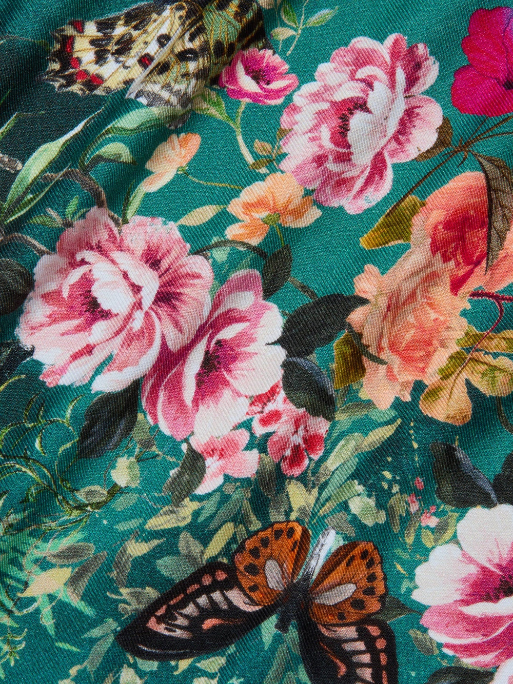 Ressi Fitted Tee in Bottle Green Multi Charonda Butterfly | L'AGENCE for sale