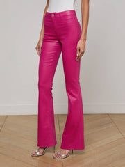 Marty Coated Flare Jean in Pink Coated | L'AGENCE discount