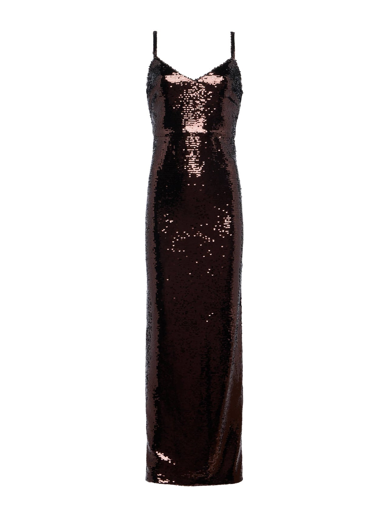 Karma Sequin Maxi Dress in Chocolate | L'AGENCE for sale