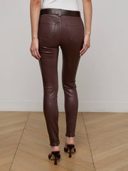 Marguerite Coated Skinny Jean in Chocolate Coated | L'AGENCE discount
