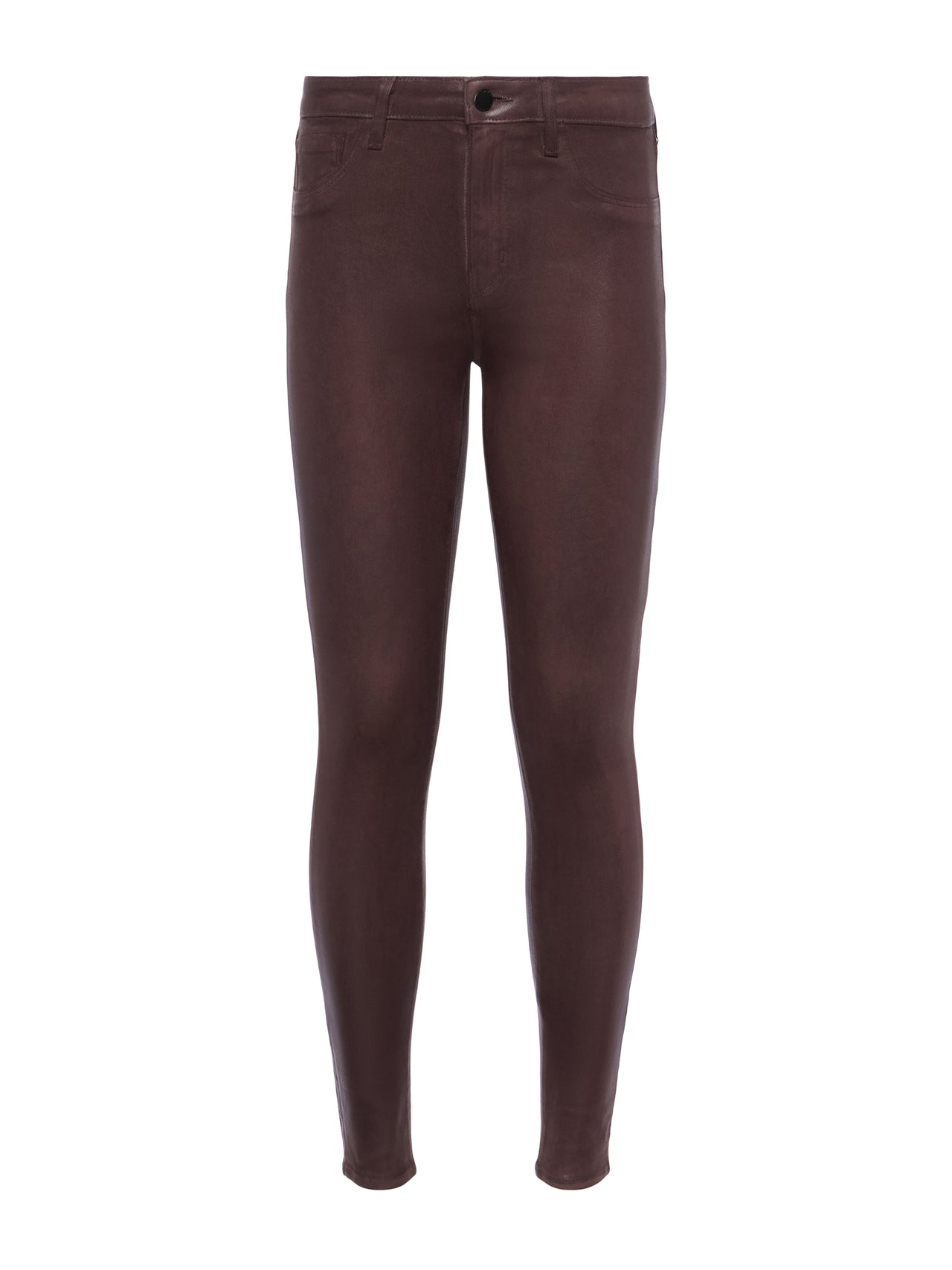 Marguerite Coated Skinny Jean in Chocolate Coated | L'AGENCE discount