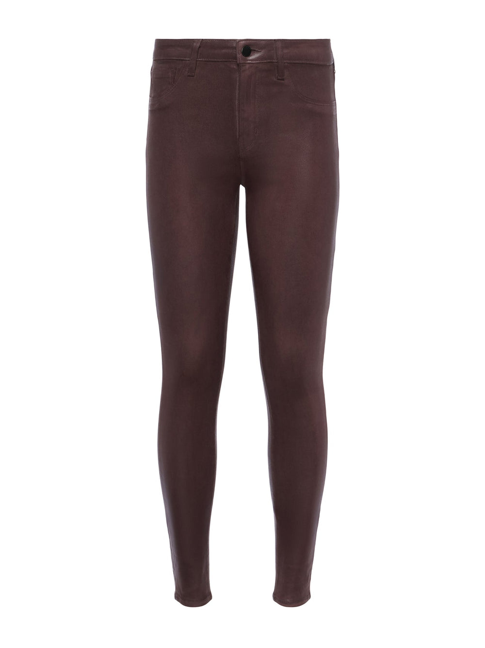 Marguerite Coated Skinny Jean in Chocolate Coated | L'AGENCE discount