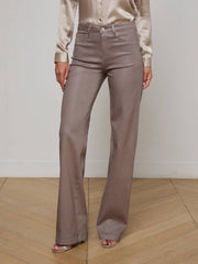 Clayton Coated Wide-Leg Jean in Driftwood Coated | L'AGENCE sale