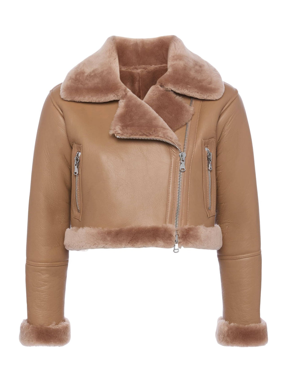 Pike Shearling Leather Jacket in Chanterelle | L'AGENCE near me
