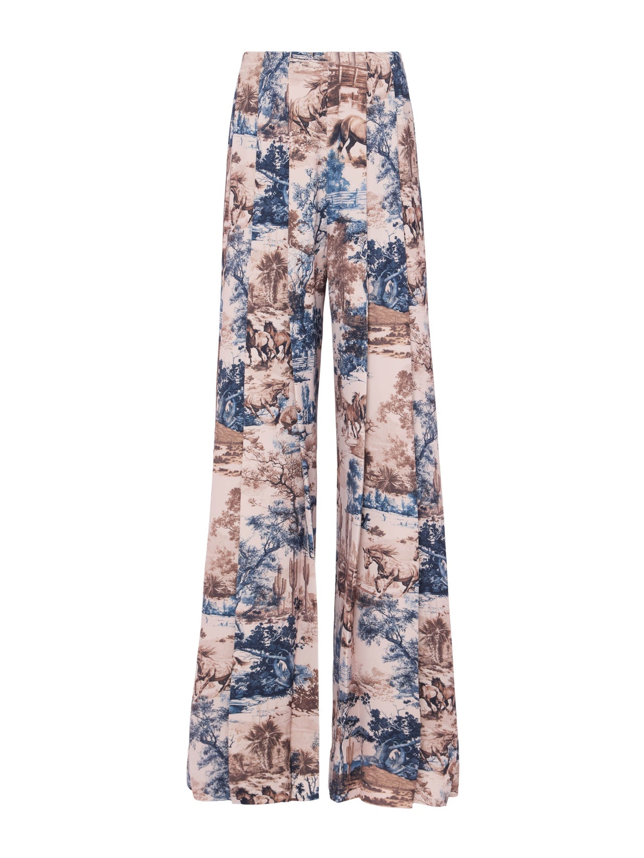 Nova Pleated Wide-Leg Pant in Tan Multi Western Toile | L'AGENCE discount