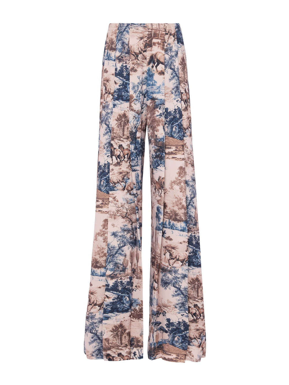 Nova Pleated Wide-Leg Pant in Tan Multi Western Toile | L'AGENCE discount