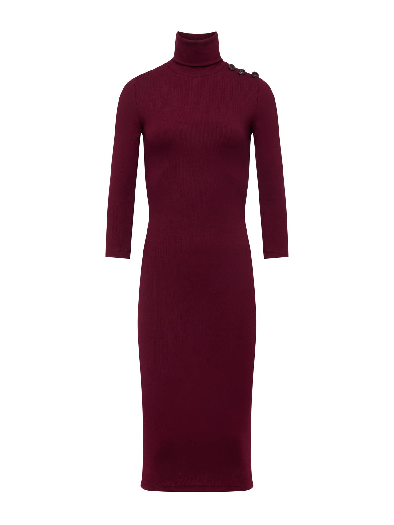 Voletta Turtleneck Midi Dress in Dark Port | L'AGENCE online
