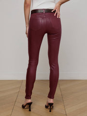 Marguerite Coated Skinny Jean in Dark Port Coated | L'AGENCE online