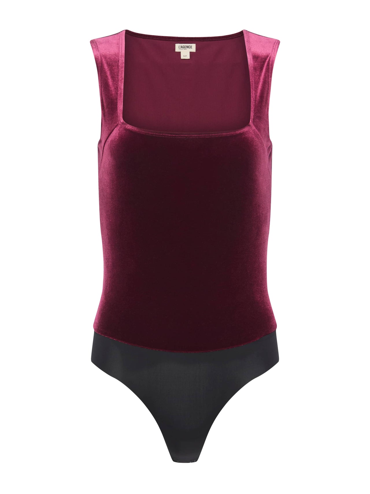 Molly Velvet Bodysuit in Dark Port | L'AGENCE US