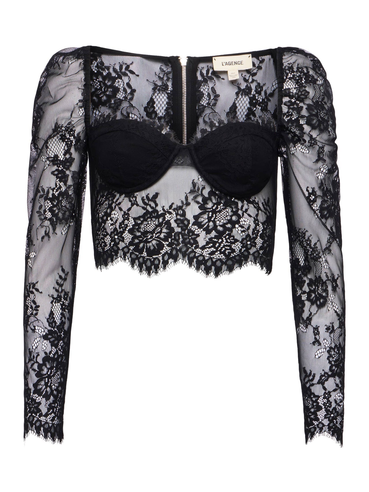 Lori Lace Bustier Top in Black | L'AGENCE Women