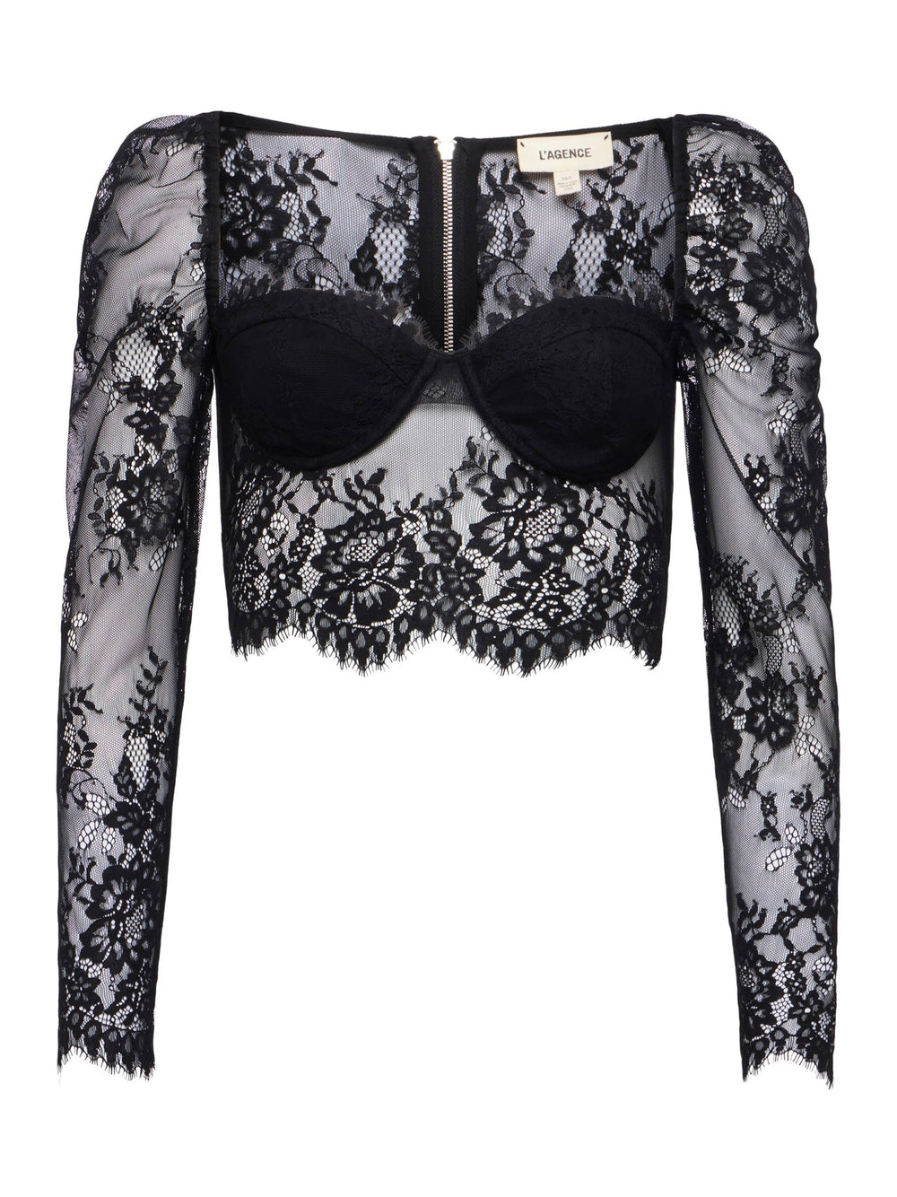 Lori Lace Bustier Top in Black | L'AGENCE Women