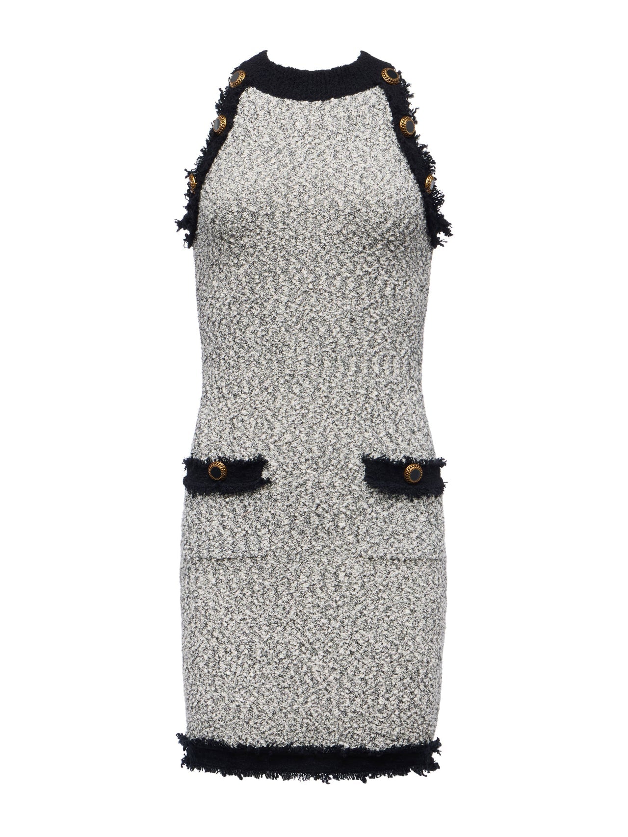 Alanna Knit Dress in White/Black | L'AGENCE online