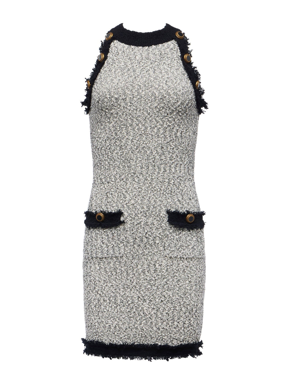 Alanna Knit Dress in White/Black | L'AGENCE online