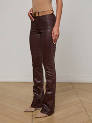 Selma Coated Bootcut Jean in Chocolate Coated | L'AGENCE for sale